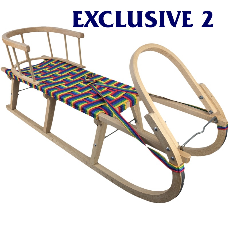 Drevené sane  s opierkou Premium 2