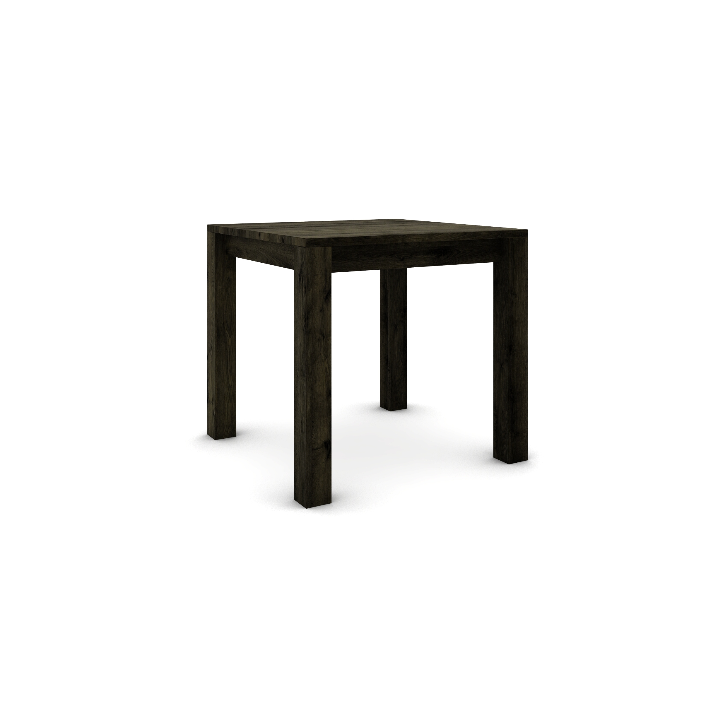 Dubový stôl 80 x 80 cm , čierny so strieborným efektom