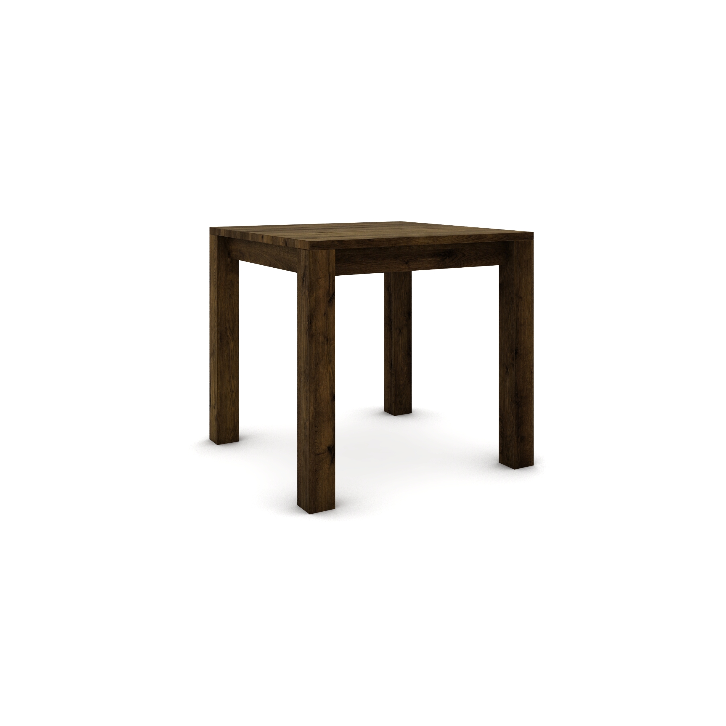 Dubový stôl 80 x 80 cm, hnedá zem so zlatým efektom