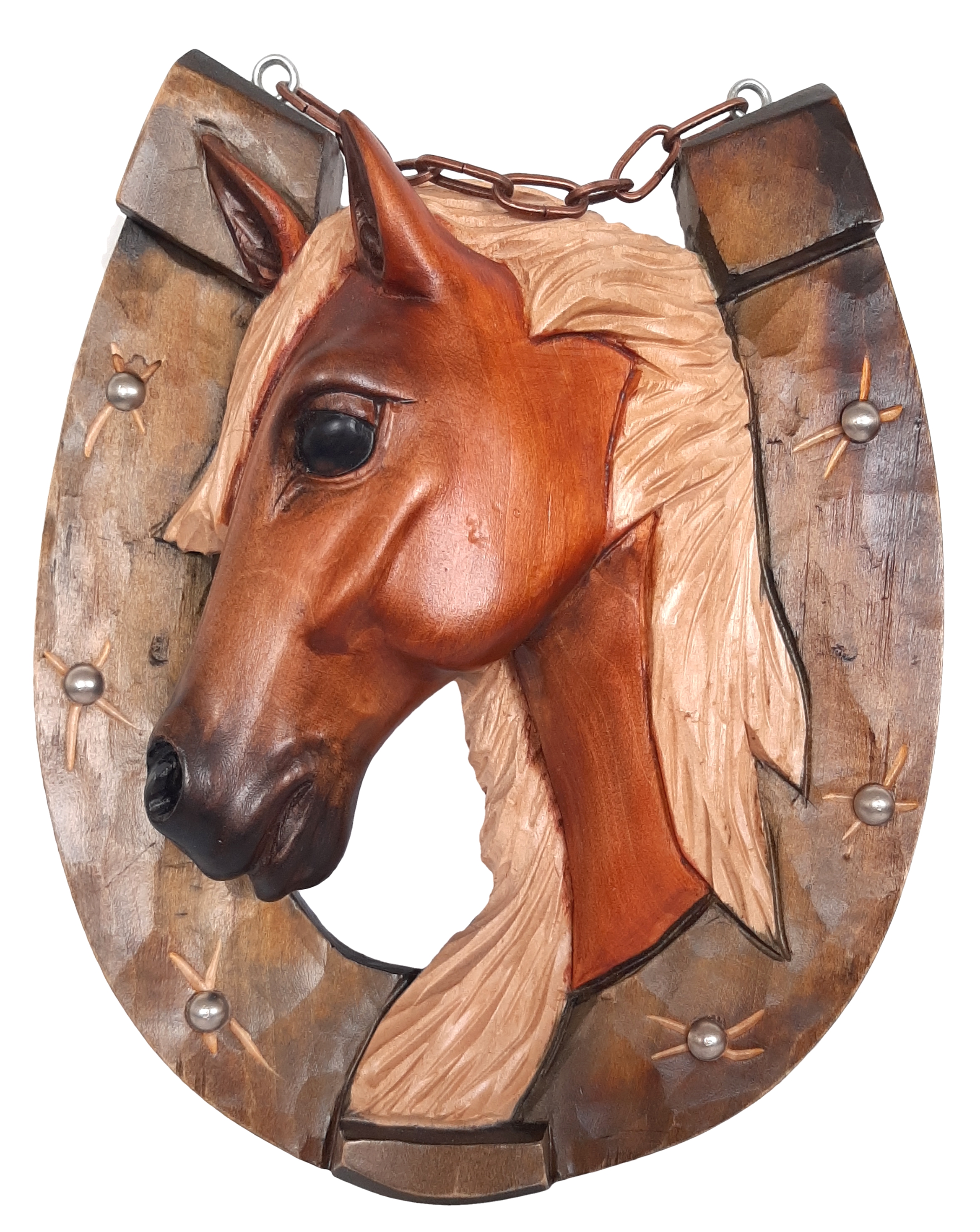 Hlava koňa podkova, obraz na zavesenie s retiazkou