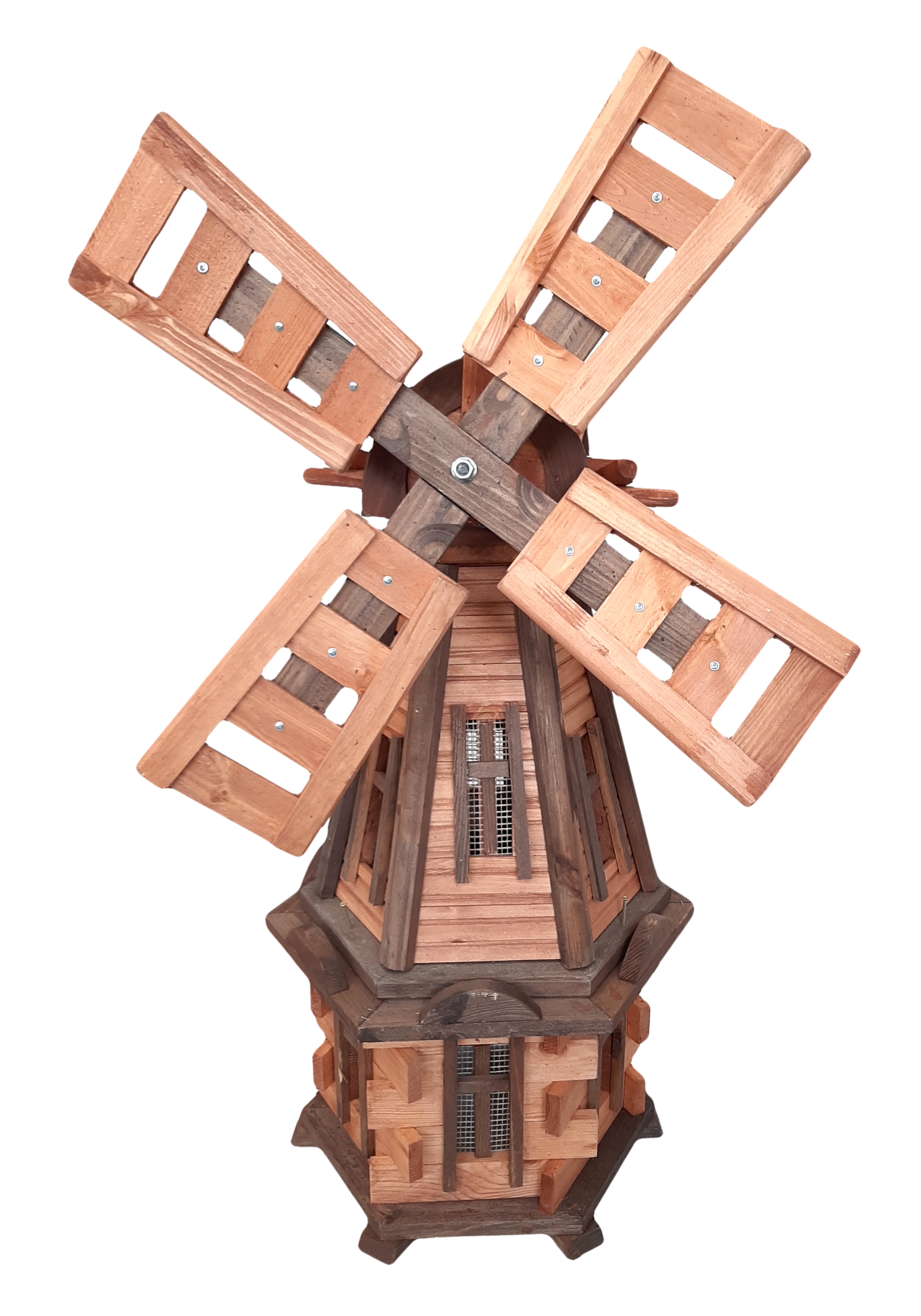 Drevený veterný mlyn záhradný, otočný, dekoračný 110cm
