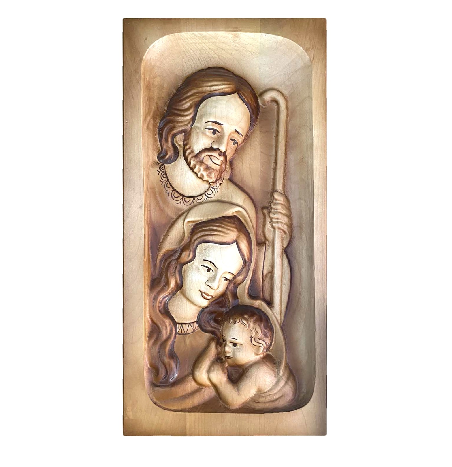 Drevený obraz Svätej rodiny 20x42cm