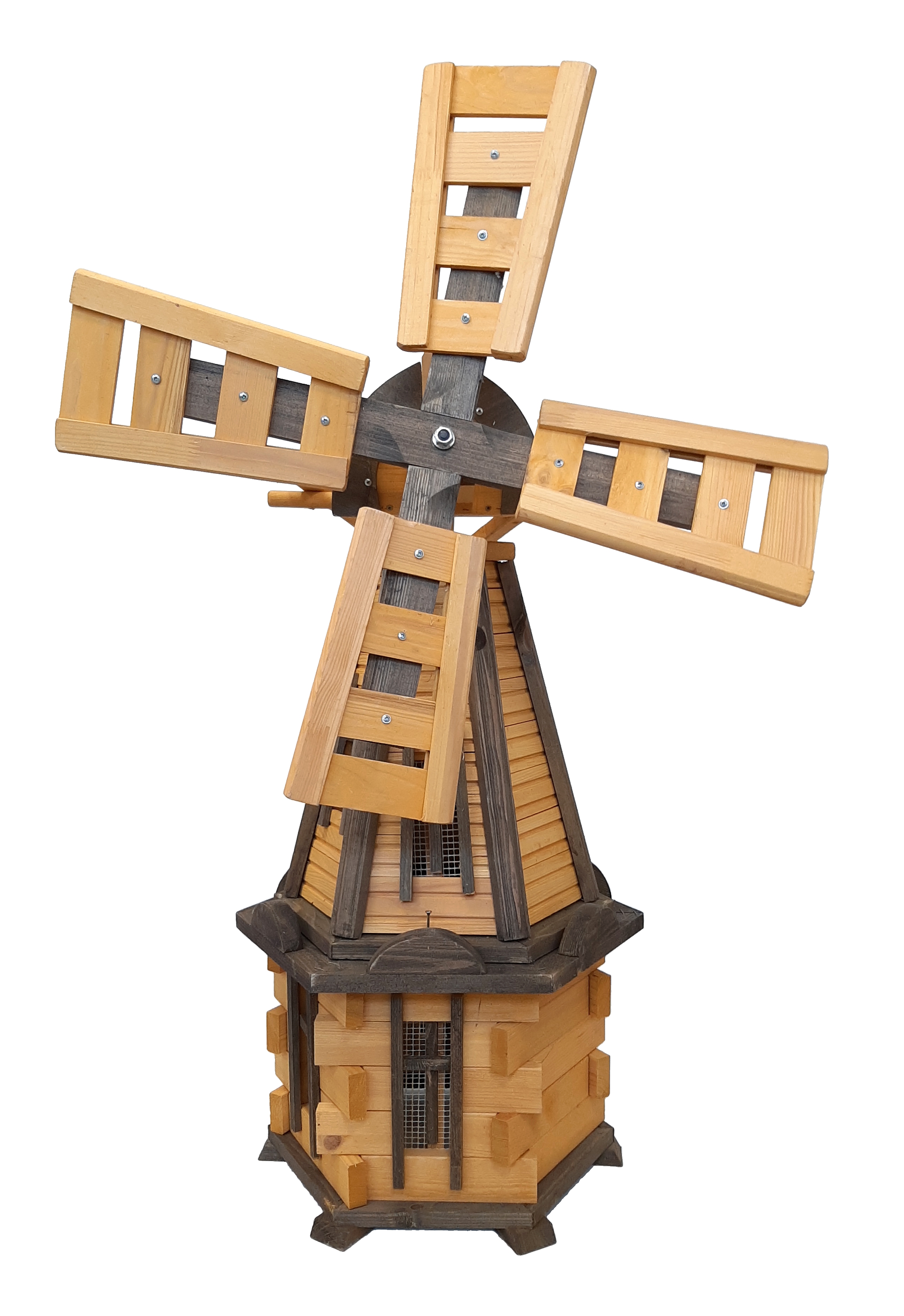 Drevený veterný mlyn záhradný, otočný, dekoračný 140 cm