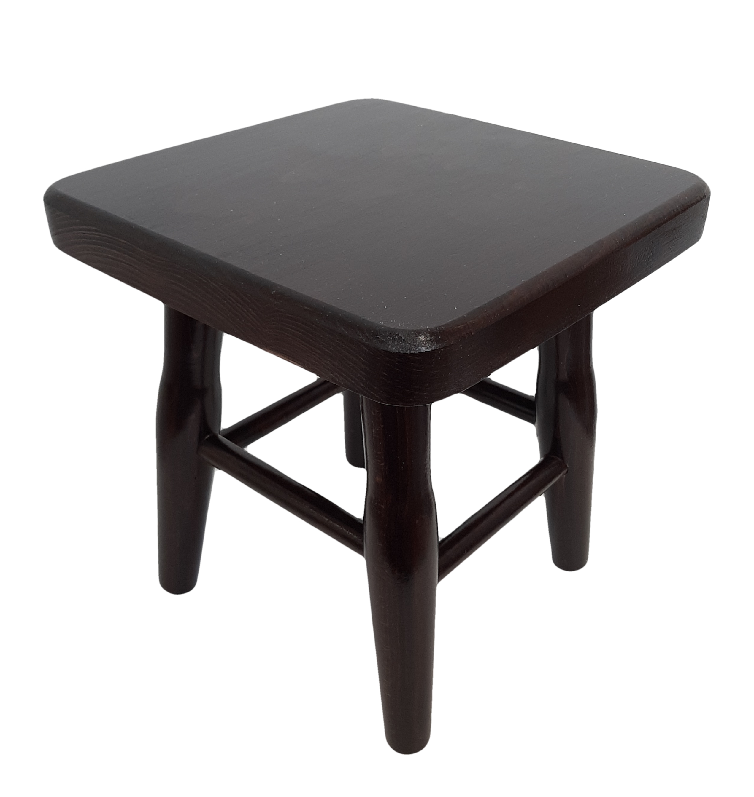 Drevený stolček z bukového dreva tmavý 30x30x32