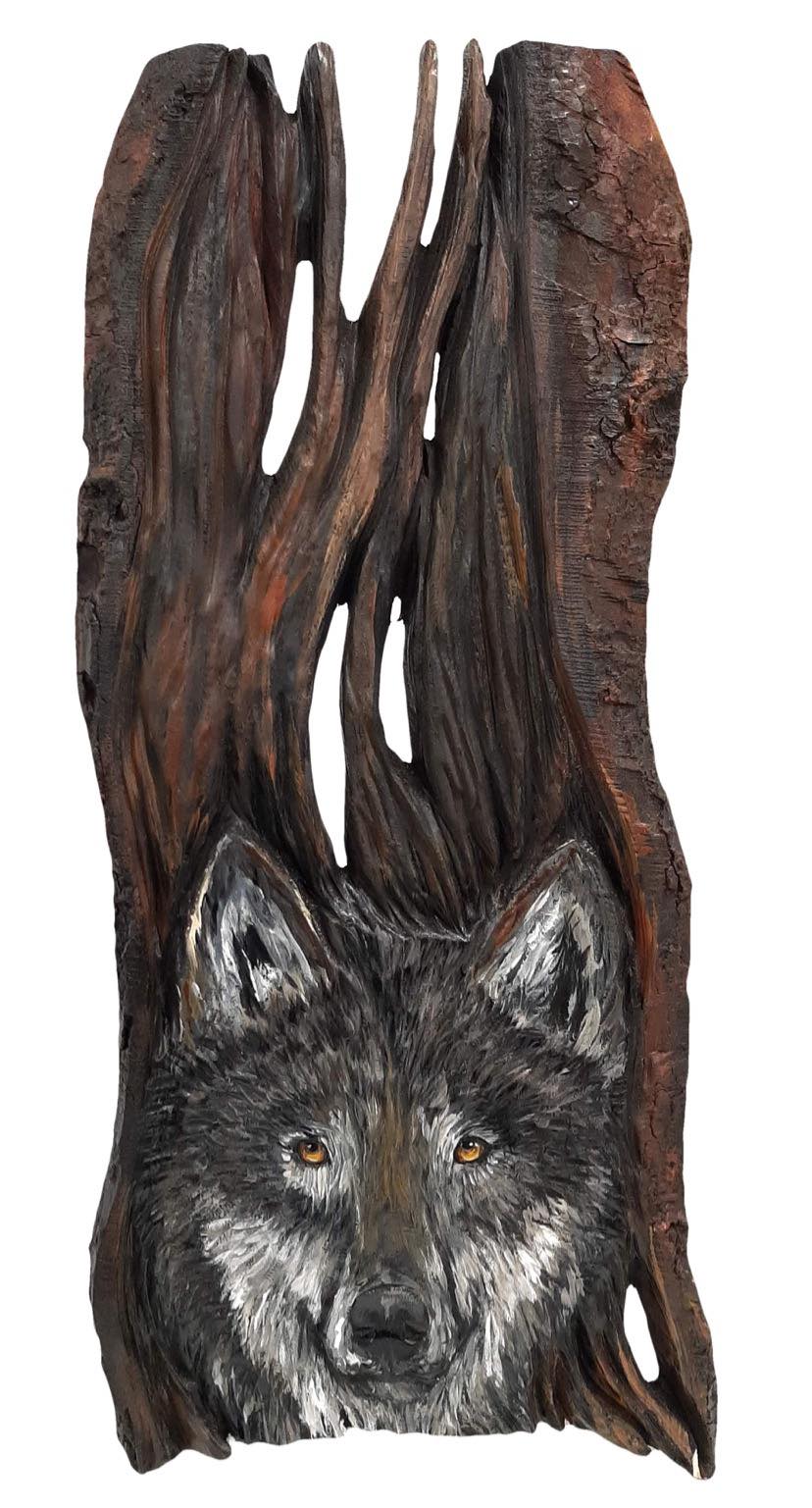 Drevený obraz Vlk B 