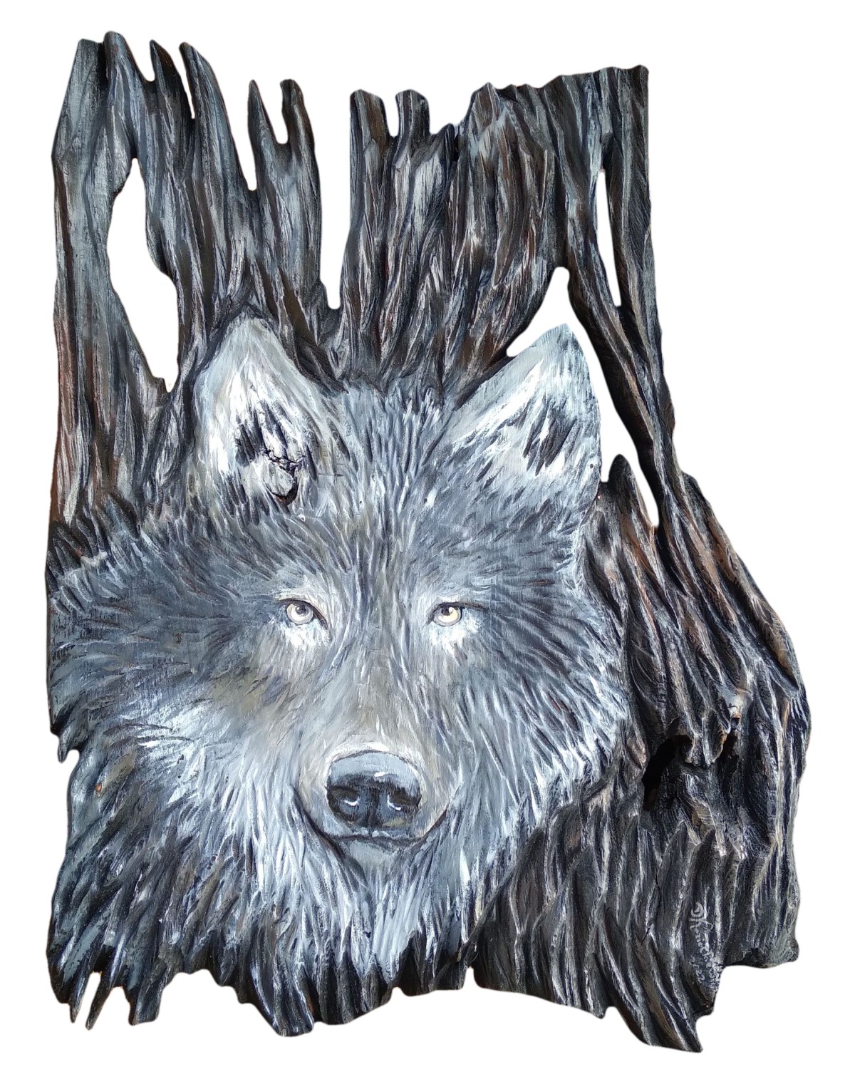 Dreveny obraz Vlk F, 60 x 40 cm