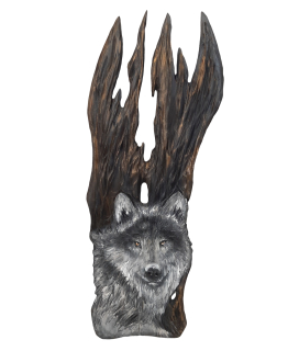 Drevený obraz Vlk