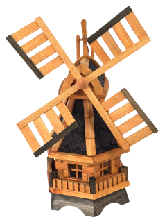 Drevený veterný mlyn záhradný, otočný, dekoračný 73 cm