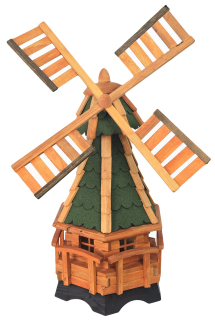 Drevený veterný mlyn záhradný, otočný, dekoračný 95 cm