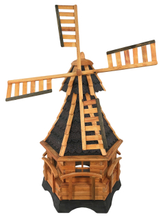 Drevený veterný mlyn záhradný, otočný, dekoračný 125 cm