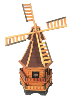 Drevený veterný mlyn záhradný, otočný, dekoračný 130 cm