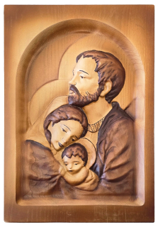 Vyrezávaný obraz svätej rodiny 25 x 35 cm