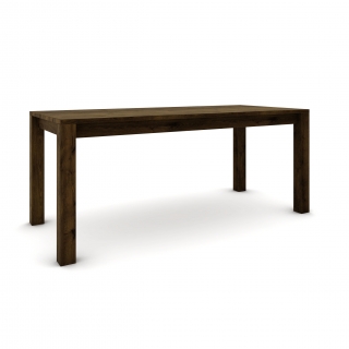 Dubový stôl 180 x 80 cm, hnedá zem so zlatým efektom
