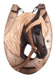 Hlava koňa podkova, obraz na zavesenie s retiazkou