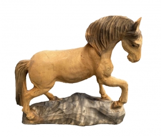 Ručne vyrezávaná socha koňa 20x21cm
