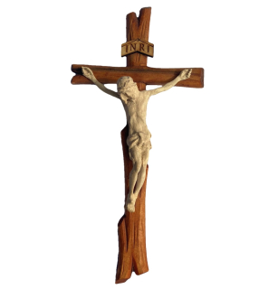 Drevený kríž s Ježišom INRI 13x24cm