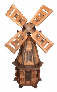 Drevený veterný mlyn záhradný, otočný, dekoračný 90 cm