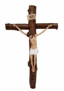 Drevený kríž s Ježišom INRI 