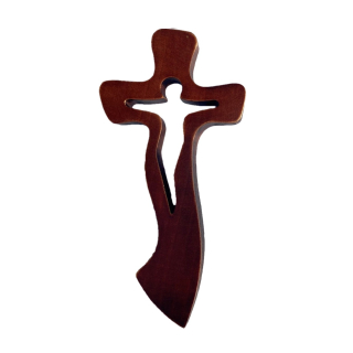 Ručne vyrezávaný kríž zaoblený