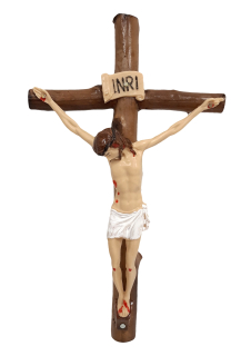 Drevený kríž s Ježišom INRI 13x22cm